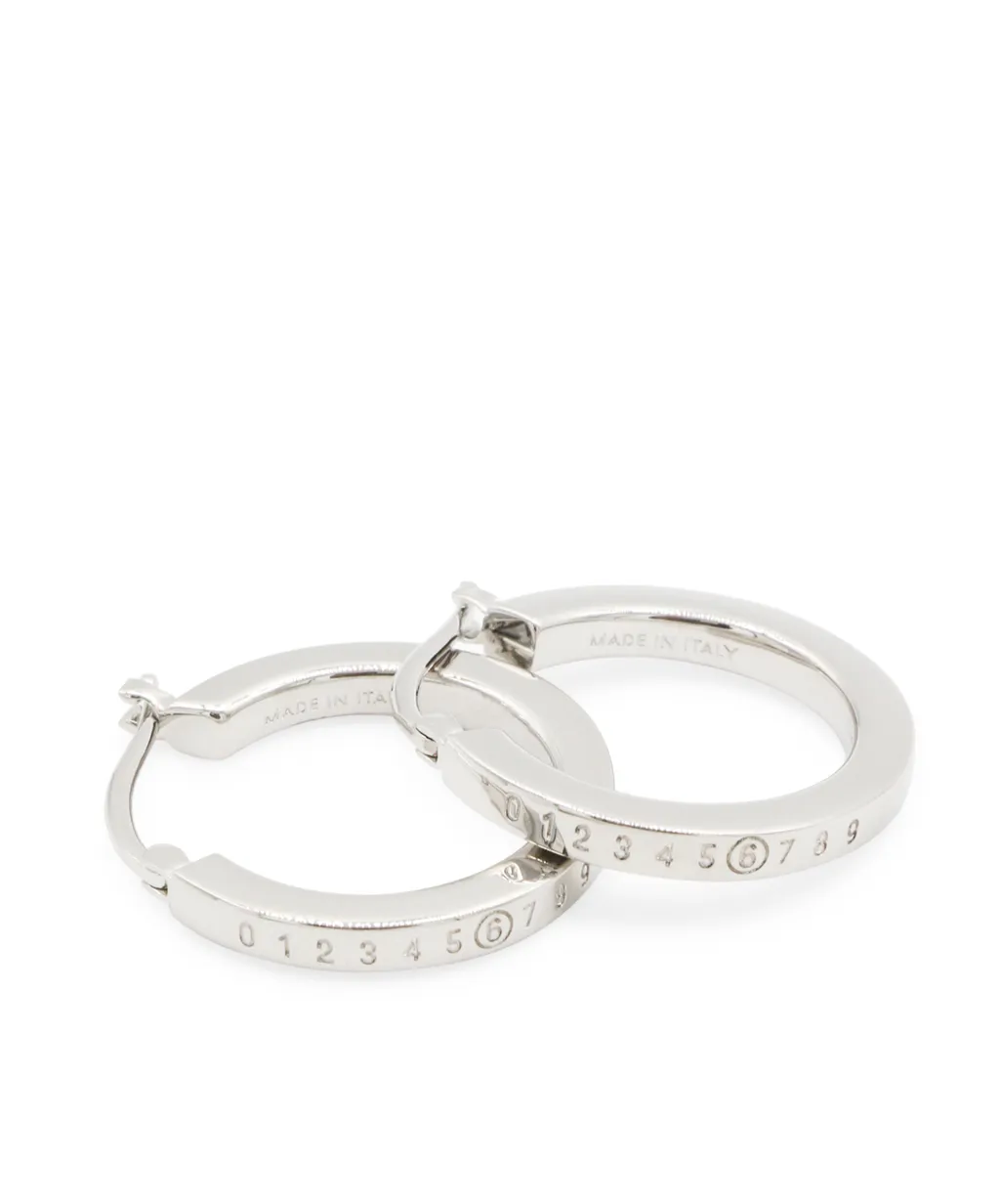Mm6 Maison Margiela Numeric Logo Engraved Hoop Earrings