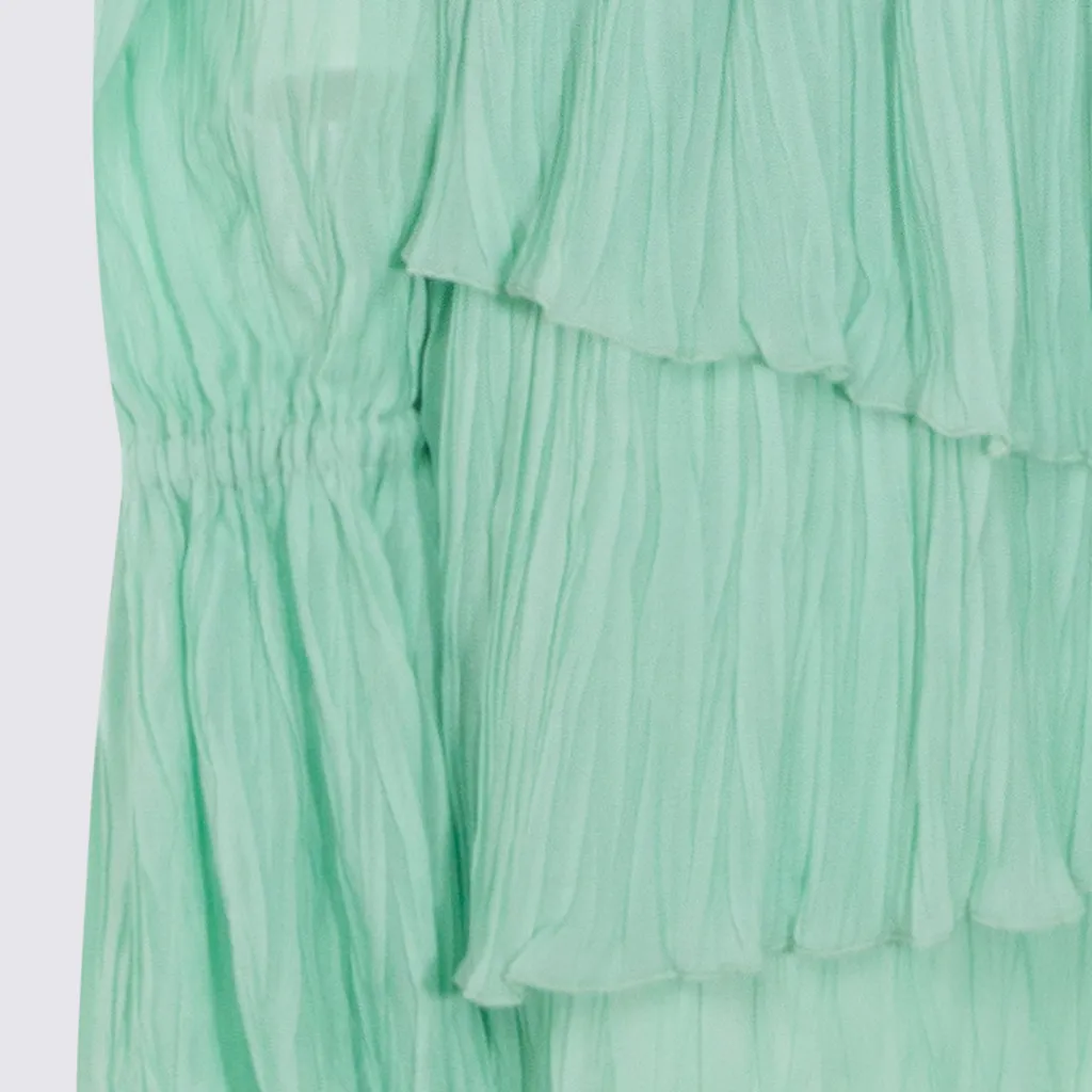 Blumarine Long-Sleeved V-Neck Dress