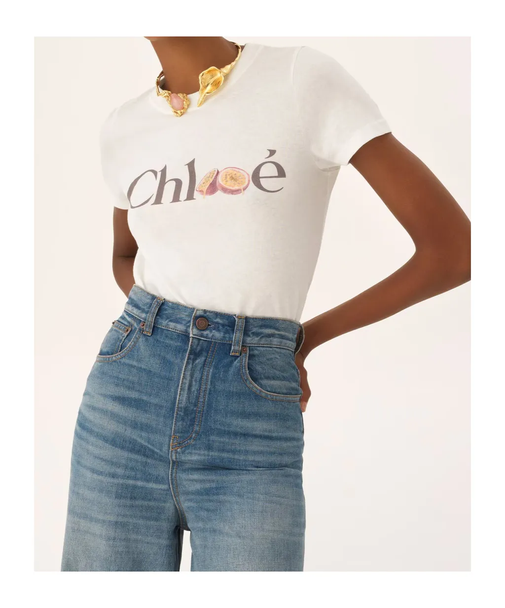 Chlo Logo Printed Crewneck T-Shirt