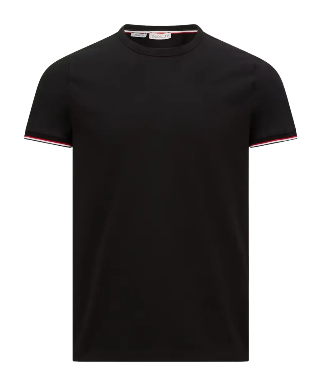 Tricolor-Trimmed Cotton T-Shirt