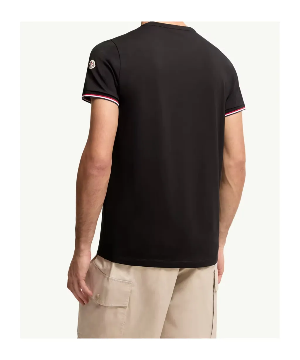 Tricolor-Trimmed Cotton T-Shirt