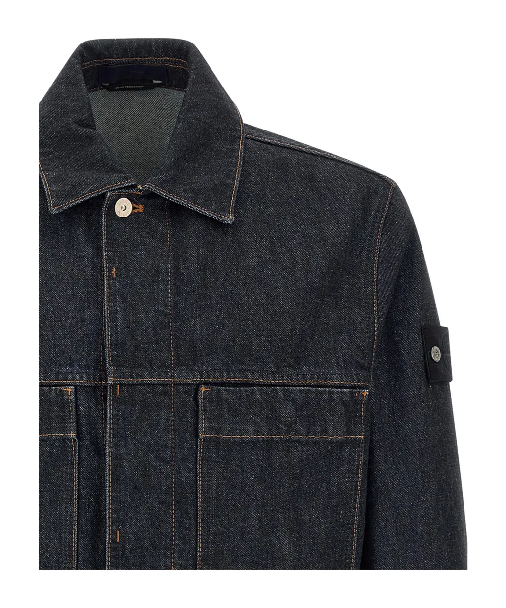 Stone Island Logo Patch Denim Jacket