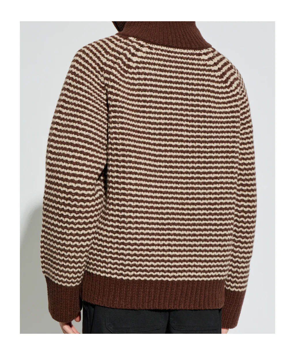 Bristol Striped Zip-Neck Sweater