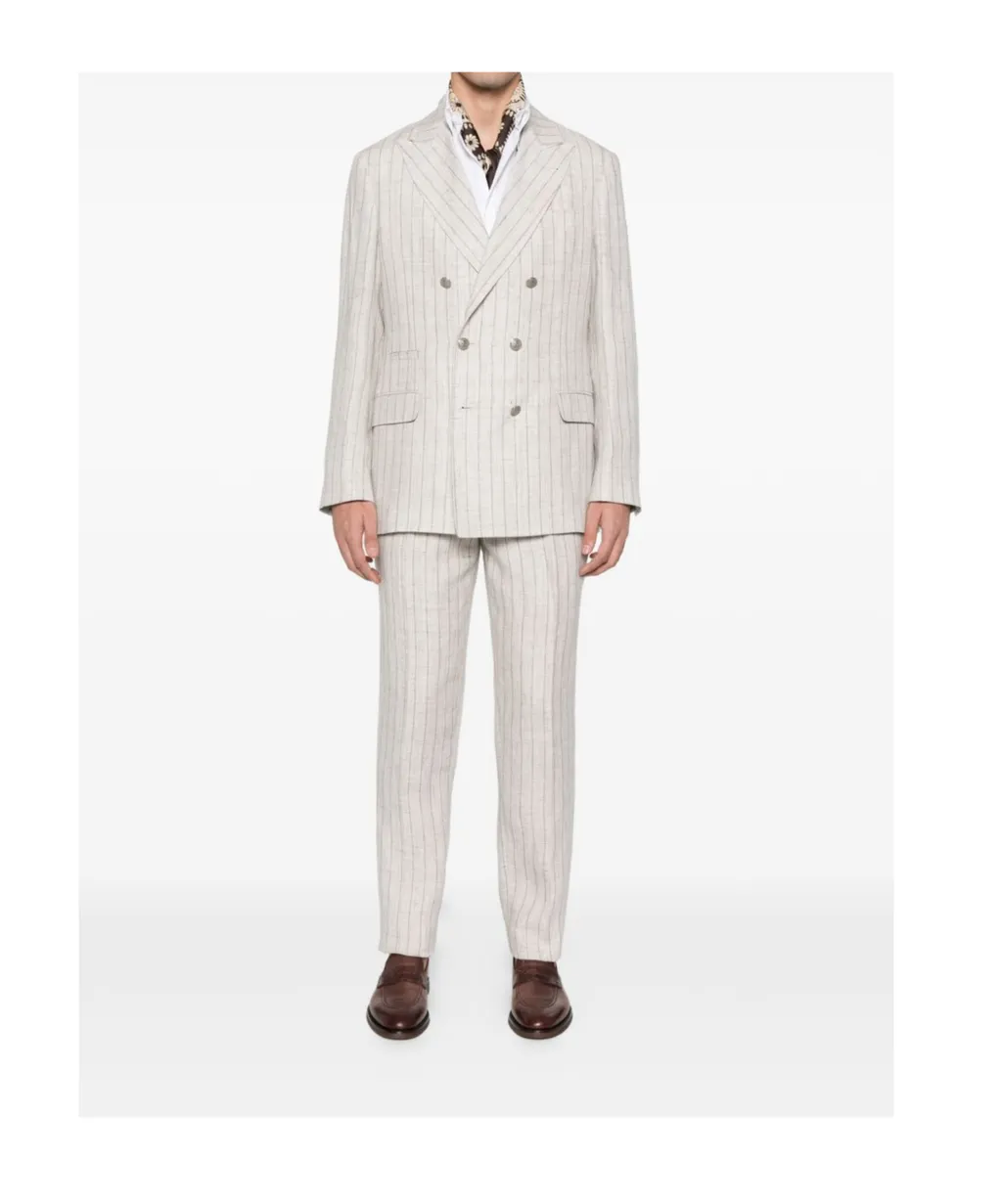 Striped Double-Breasted Suit