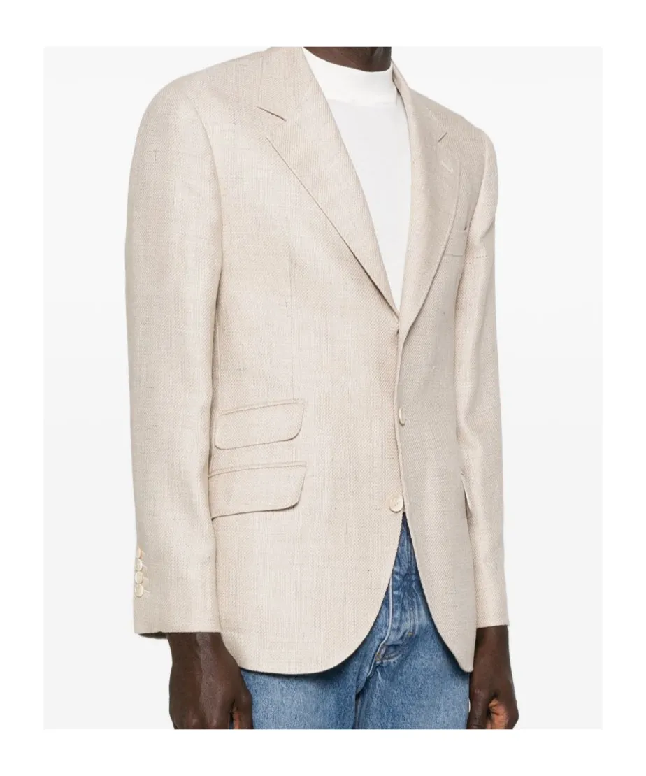 Notched-Lapel Single-Breasted Blazer