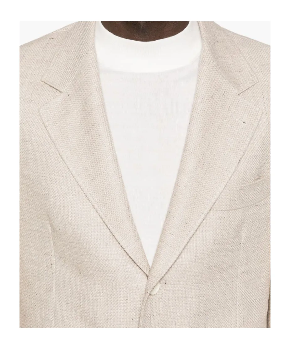 Notched-Lapel Single-Breasted Blazer