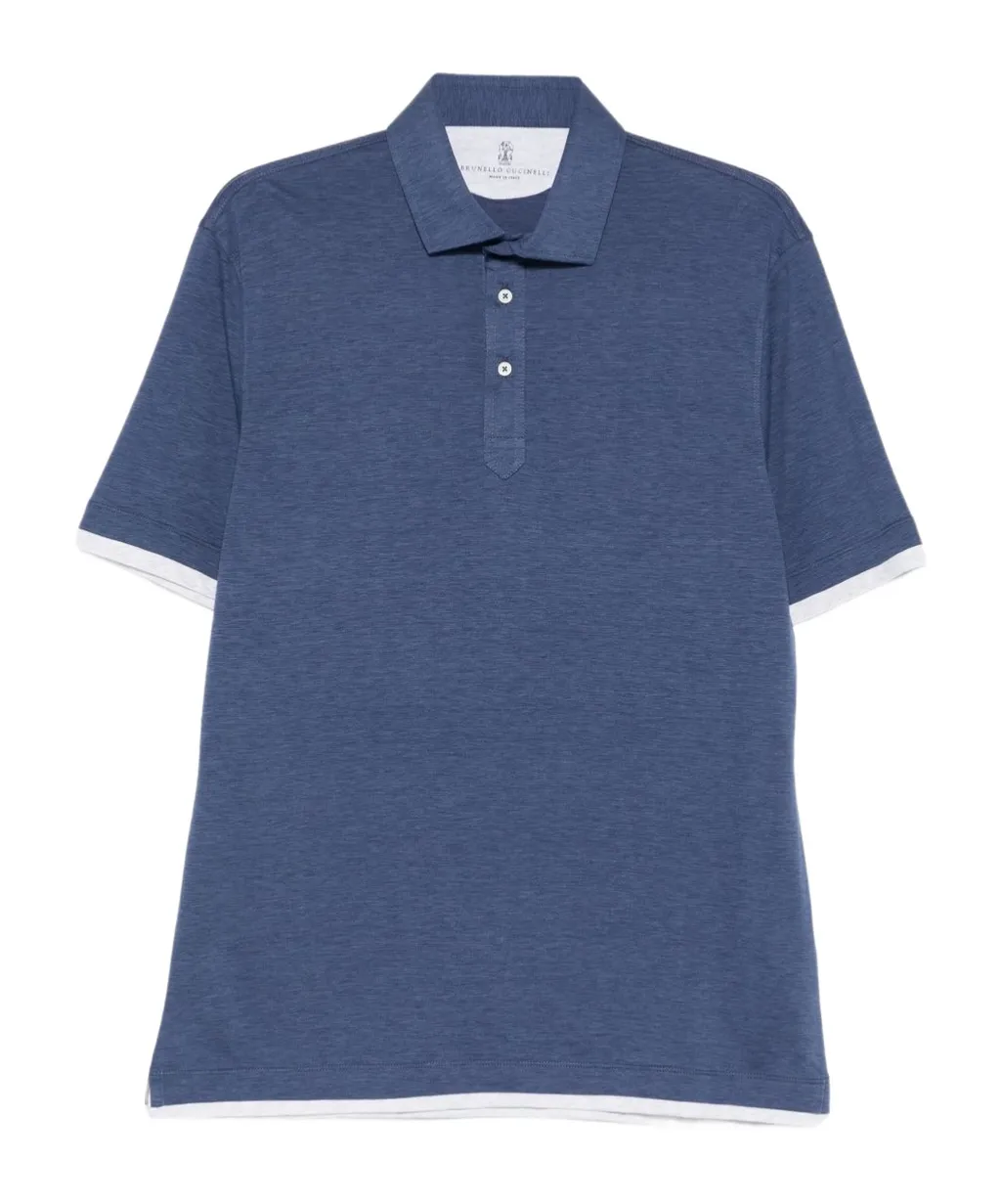 Brunello Cucinelli Short-Sleeved Layered Polo Shirt