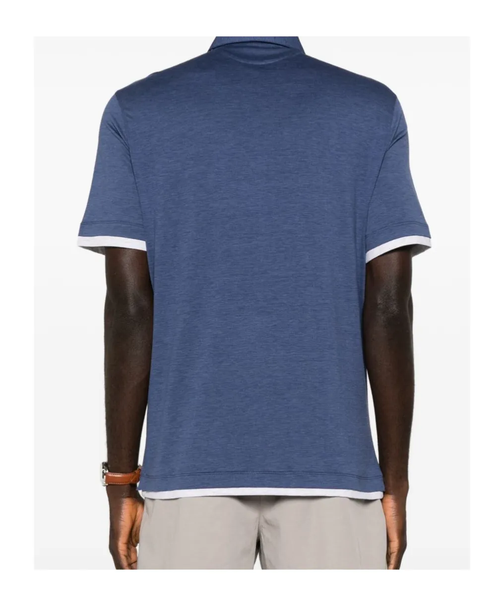 Brunello Cucinelli Short-Sleeved Layered Polo Shirt