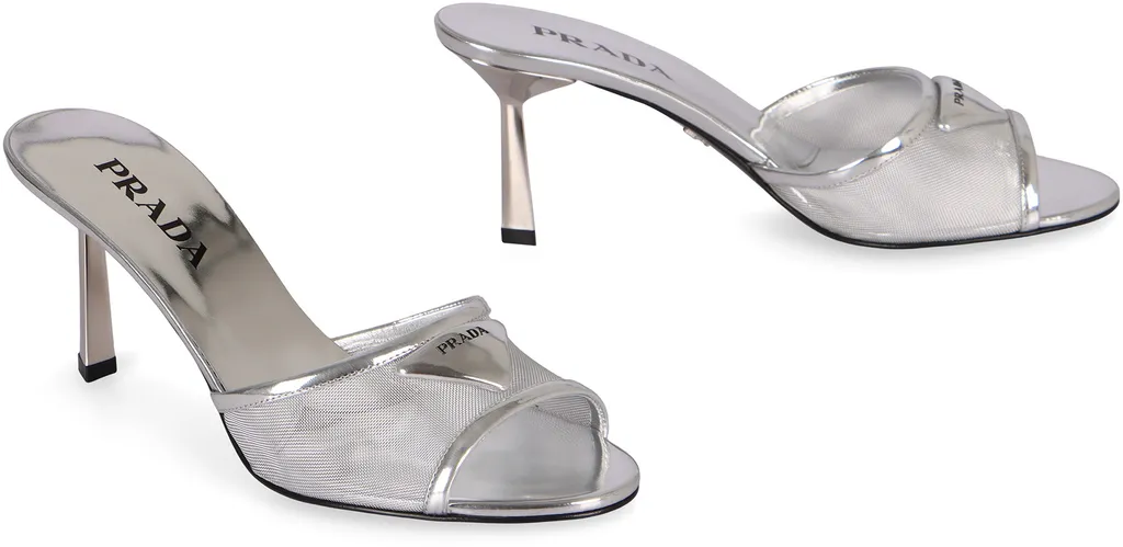 Prada Logo Detailed Heeled Sandals