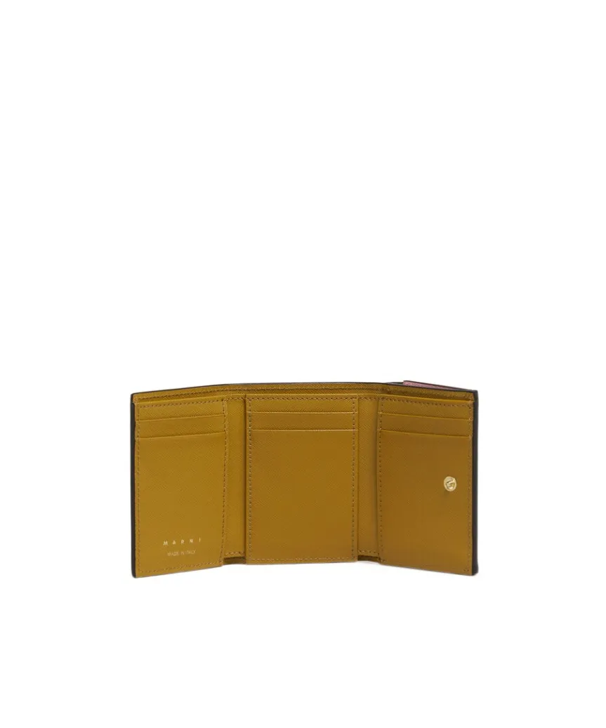 Marni Logo Printed Panelled Compact Wallet