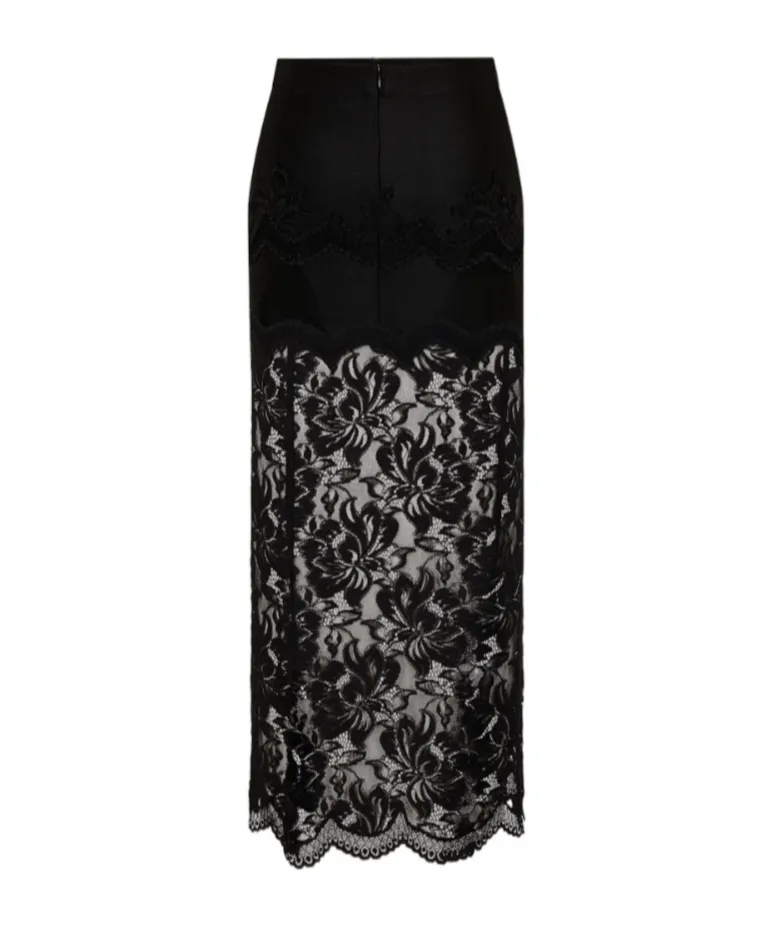 Rabanne Scalloped Lace Midi Skirt