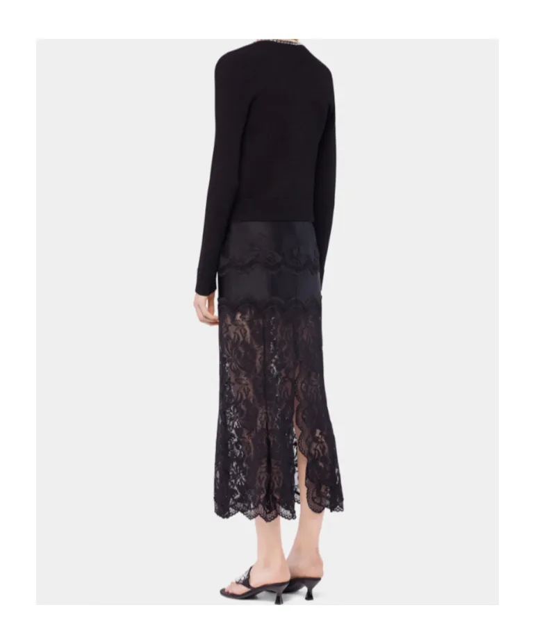 Rabanne Scalloped Lace Midi Skirt