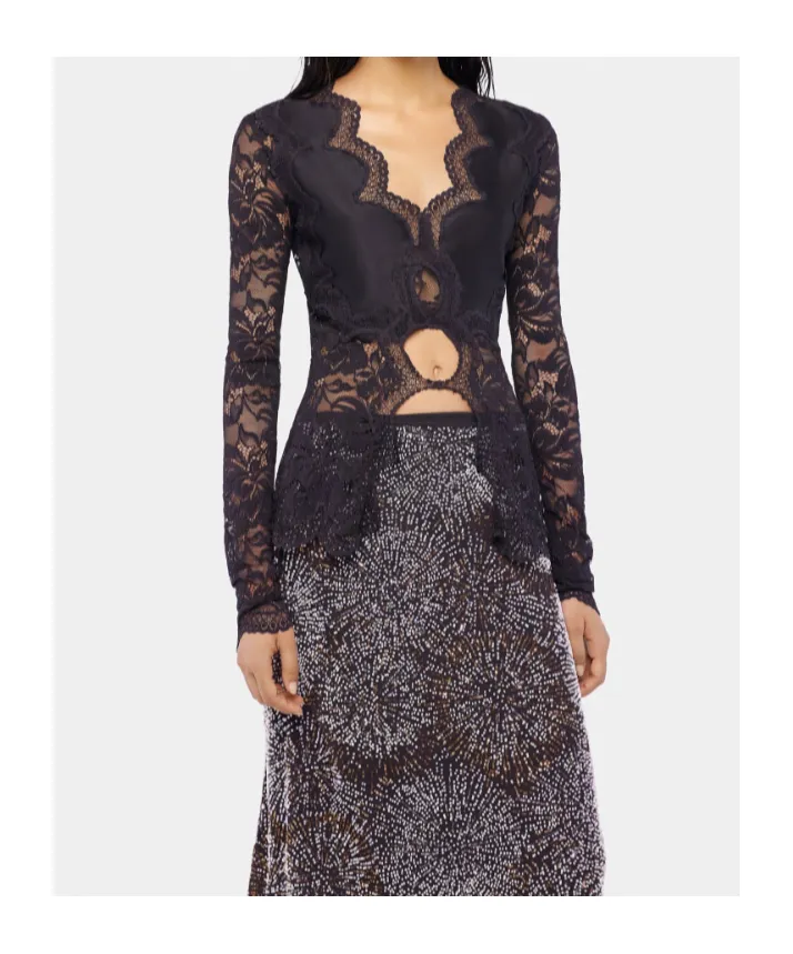 Rabanne Long Sleeved Lace Top