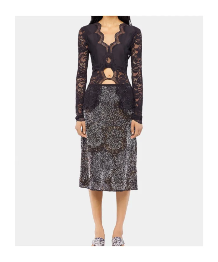 Rabanne Long Sleeved Lace Top