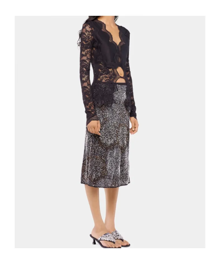 Rabanne Long Sleeved Lace Top