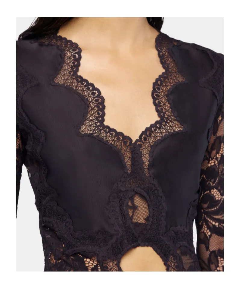 Rabanne Long Sleeved Lace Top