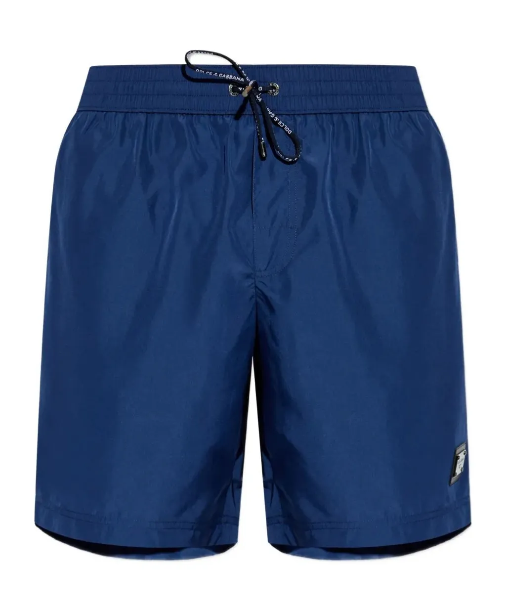 Dolce & Gabbana Logo Plate Swim Shorts