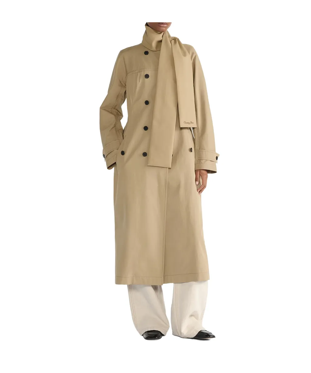 Trench Coat With Scarf Collar