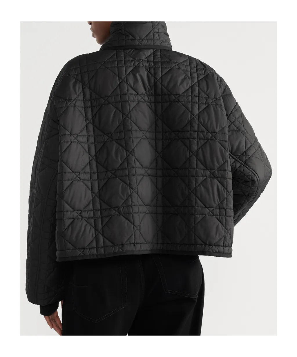 Macrocannage Coat With Scarf Collar