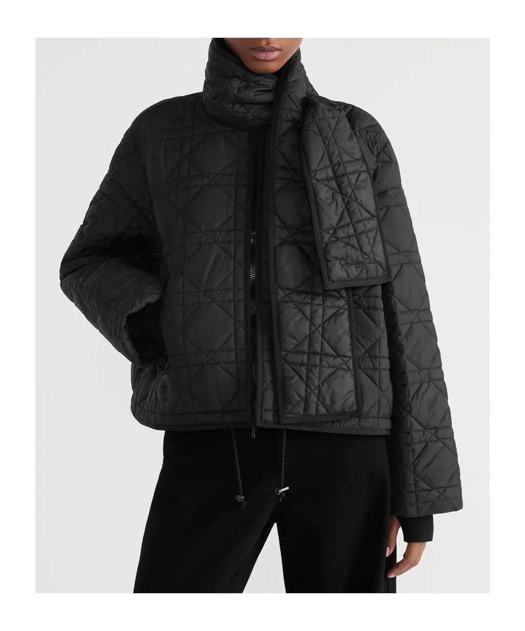 Macrocannage Coat With Scarf Collar