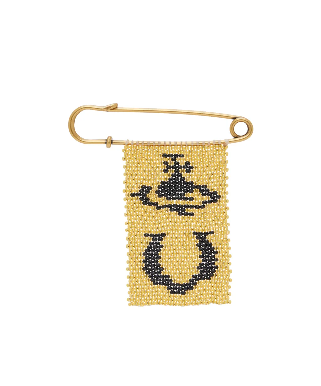Beaded Charm Brooch