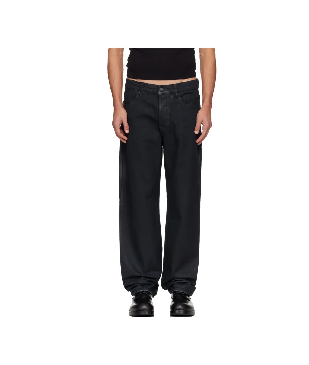 Marine Serre Moon Waxed Denim Straight Jeans