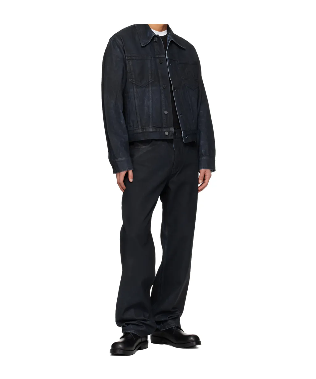 Marine Serre Moon Waxed Denim Straight Jeans