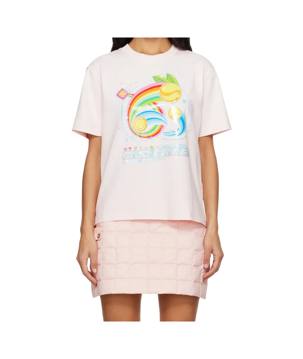 Rainbow Tennis-Ball Print T-Shirt