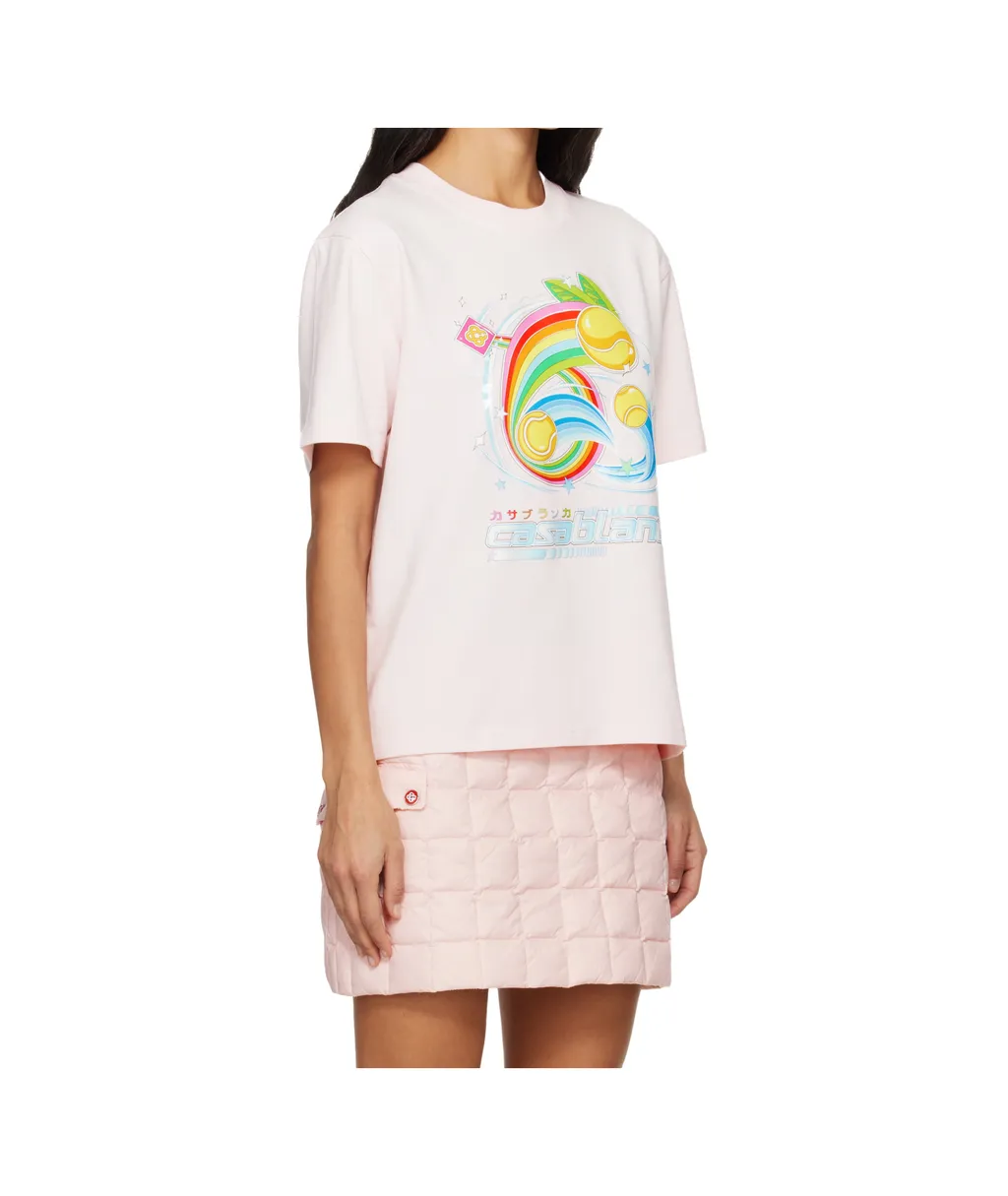 Rainbow Tennis-Ball Print T-Shirt