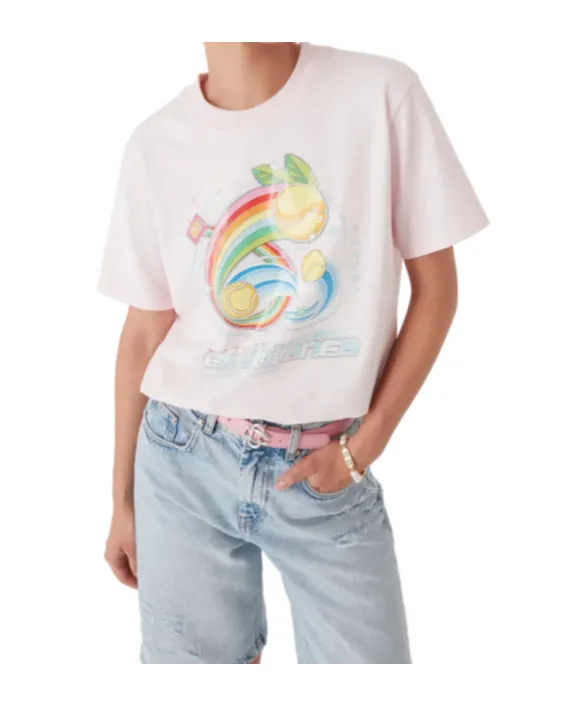 Rainbow Tennis-Ball Print T-Shirt