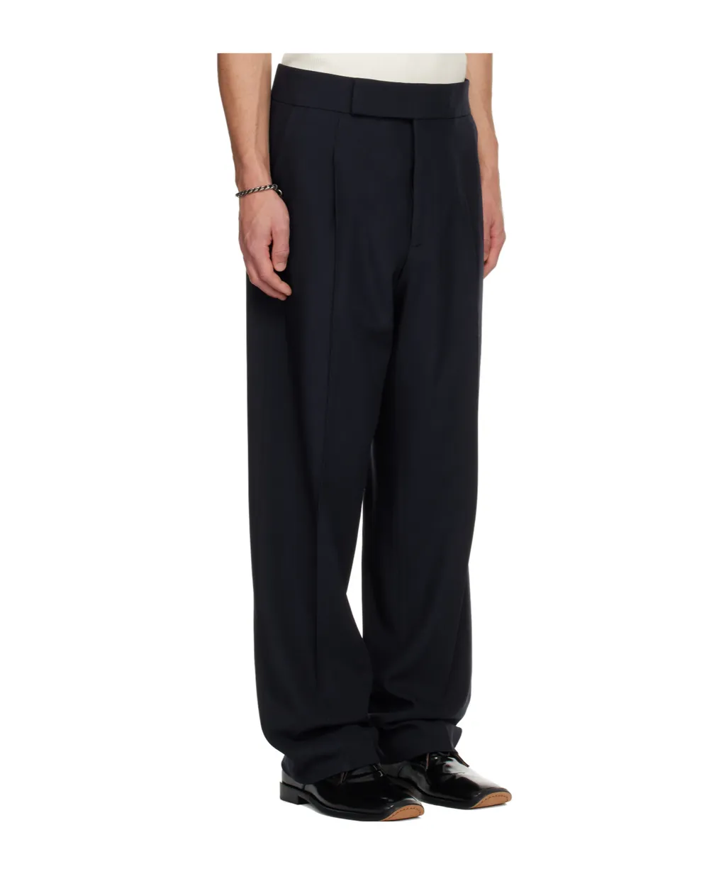 Wool Straight Leg Casual Pants