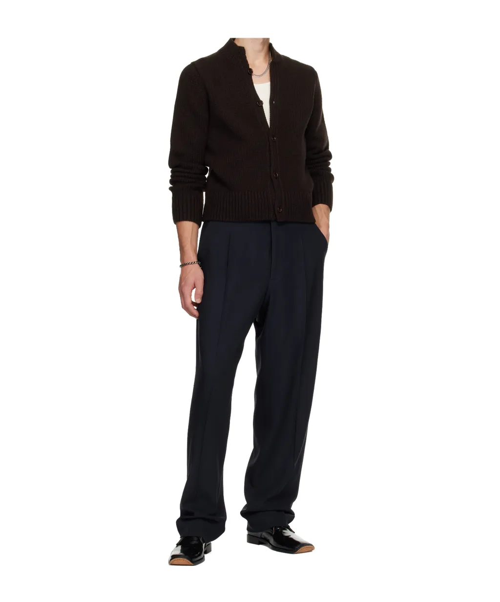 Wool Straight Leg Casual Pants
