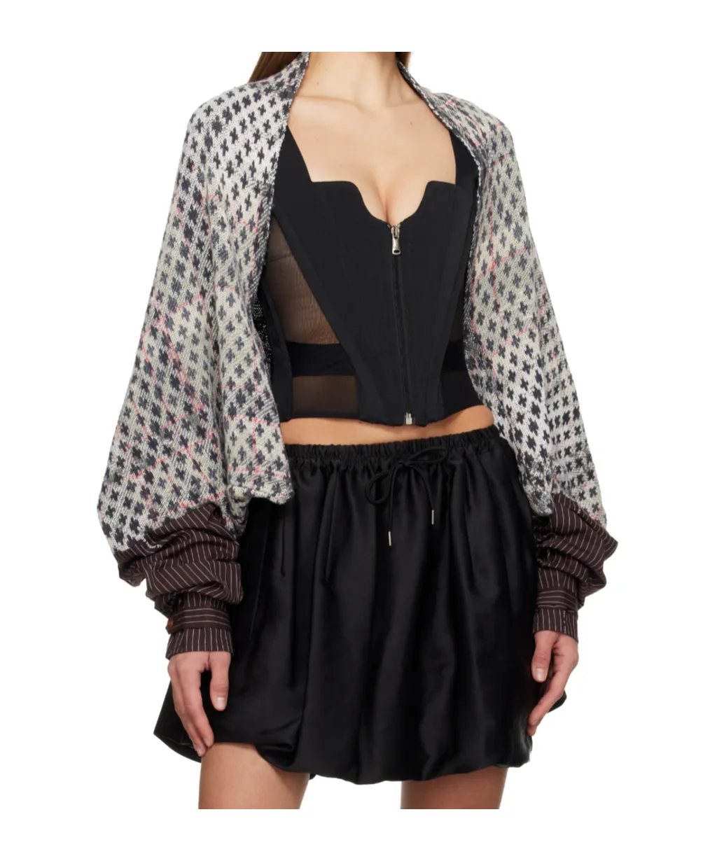 Distressed Plaid Cardigan