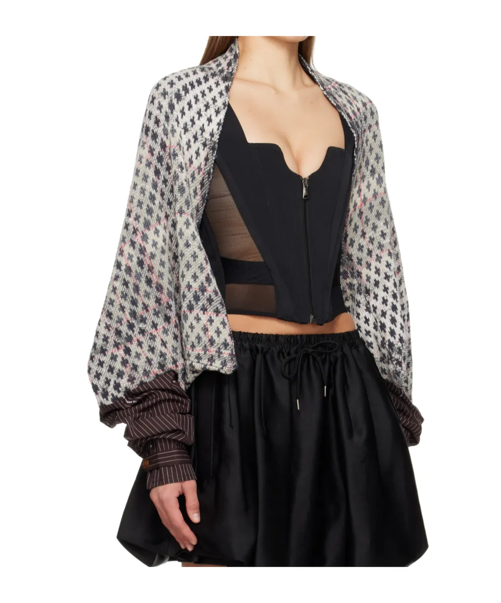 Distressed Plaid Cardigan
