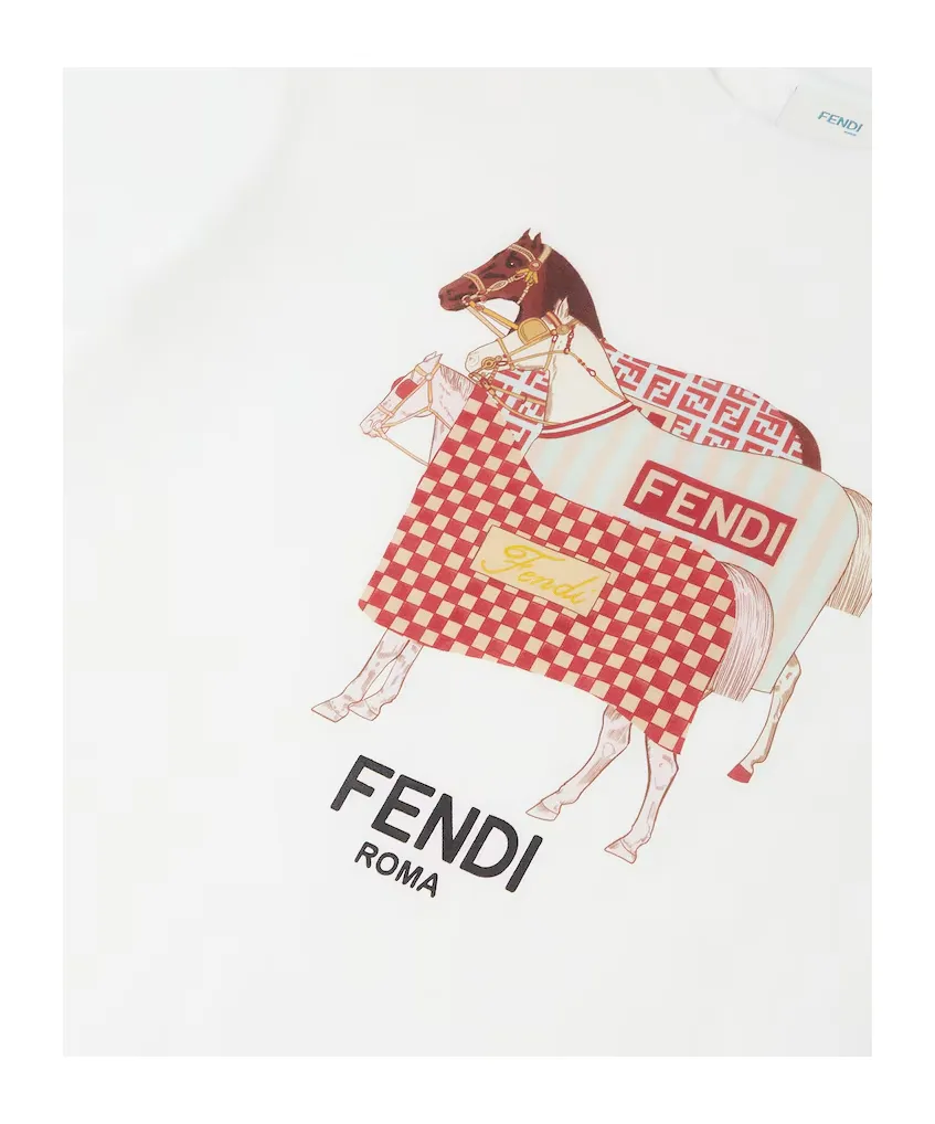Fendi Kids Cavalli-Print Crewneck T-Shirt