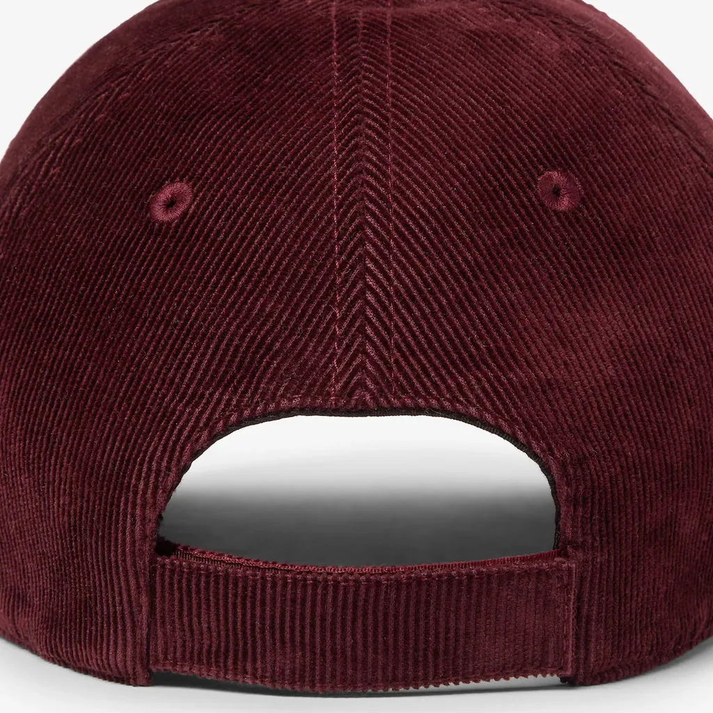 Fendi Logo Embroidered Corduroy Baseball Cap