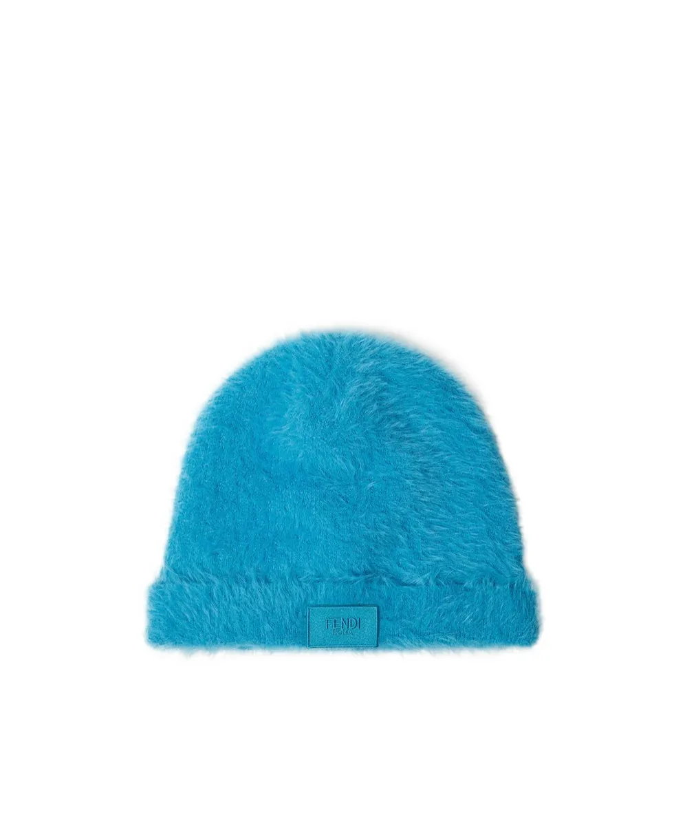 Fendi Logo Patch Turned-Up Brim Beanie