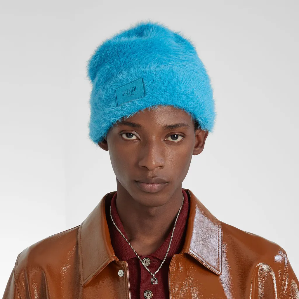 Fendi Logo Patch Turned-Up Brim Beanie