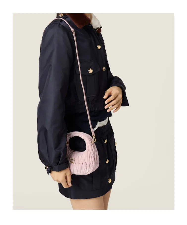 Miu Miu Wander Matelassé Velvet Mini Handbag
