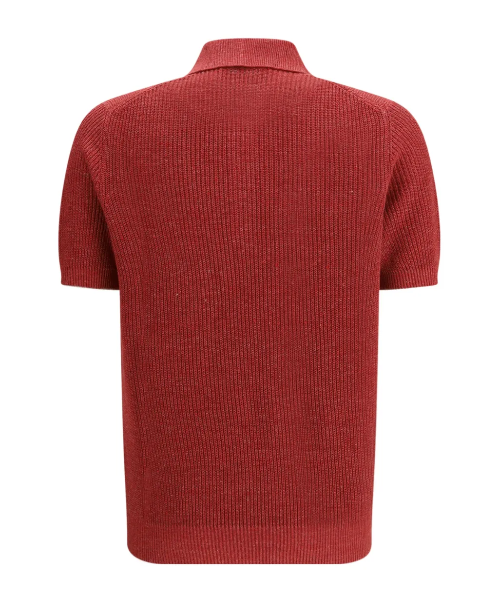Short-Sleeve Knitted Polo Shirt