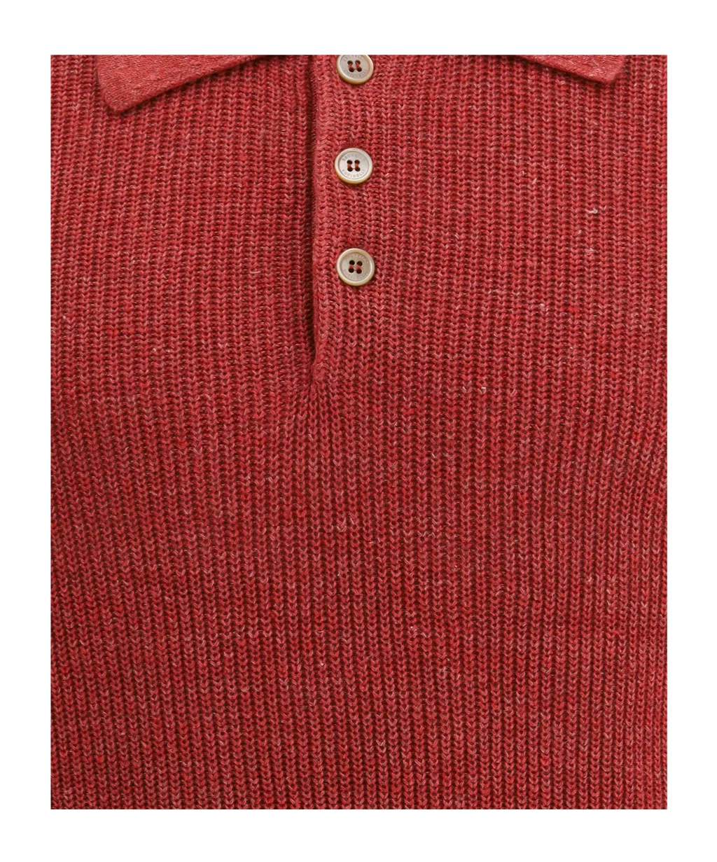 Short-Sleeve Knitted Polo Shirt