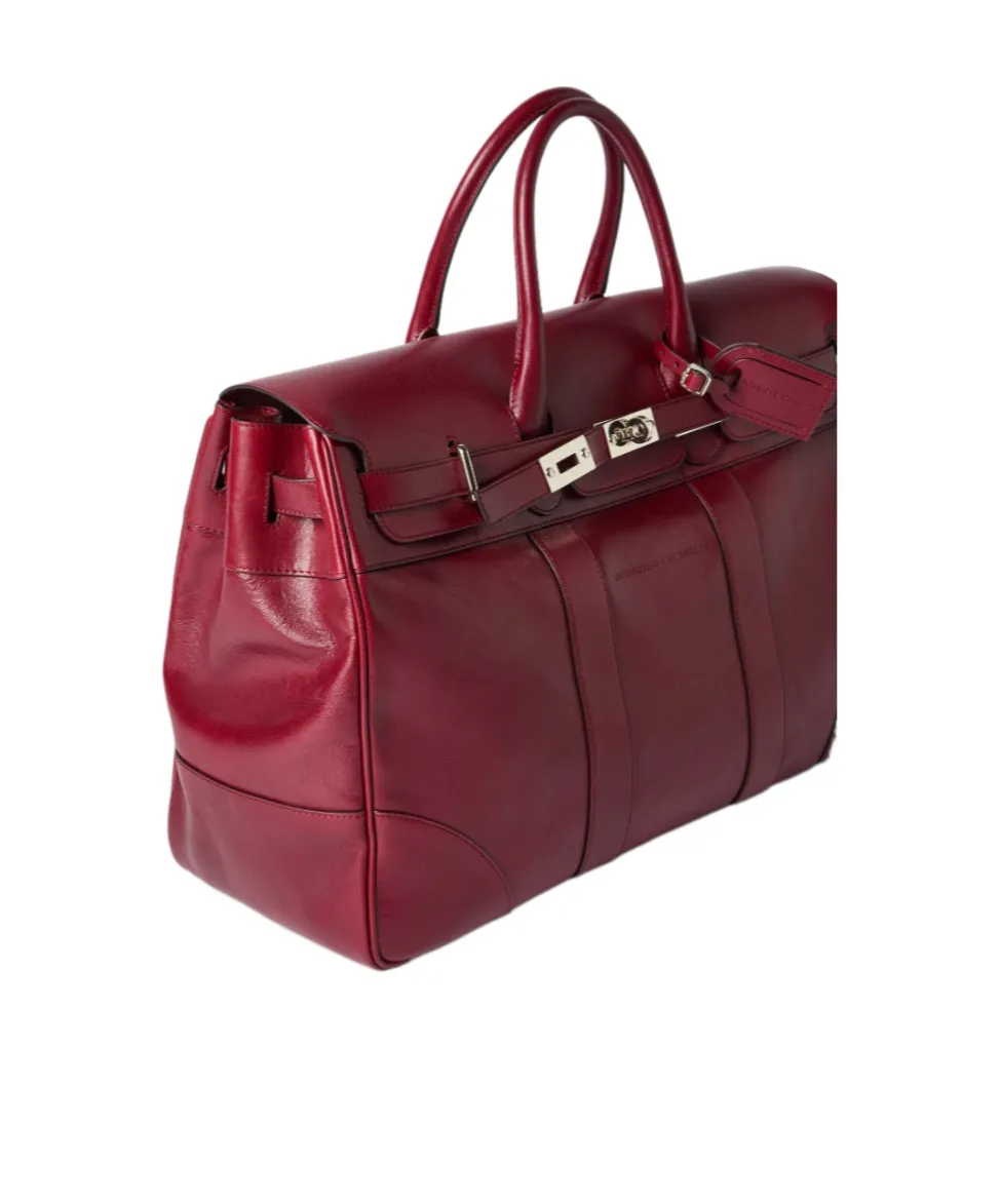 Burnished Finish Leather Holdalls Bag