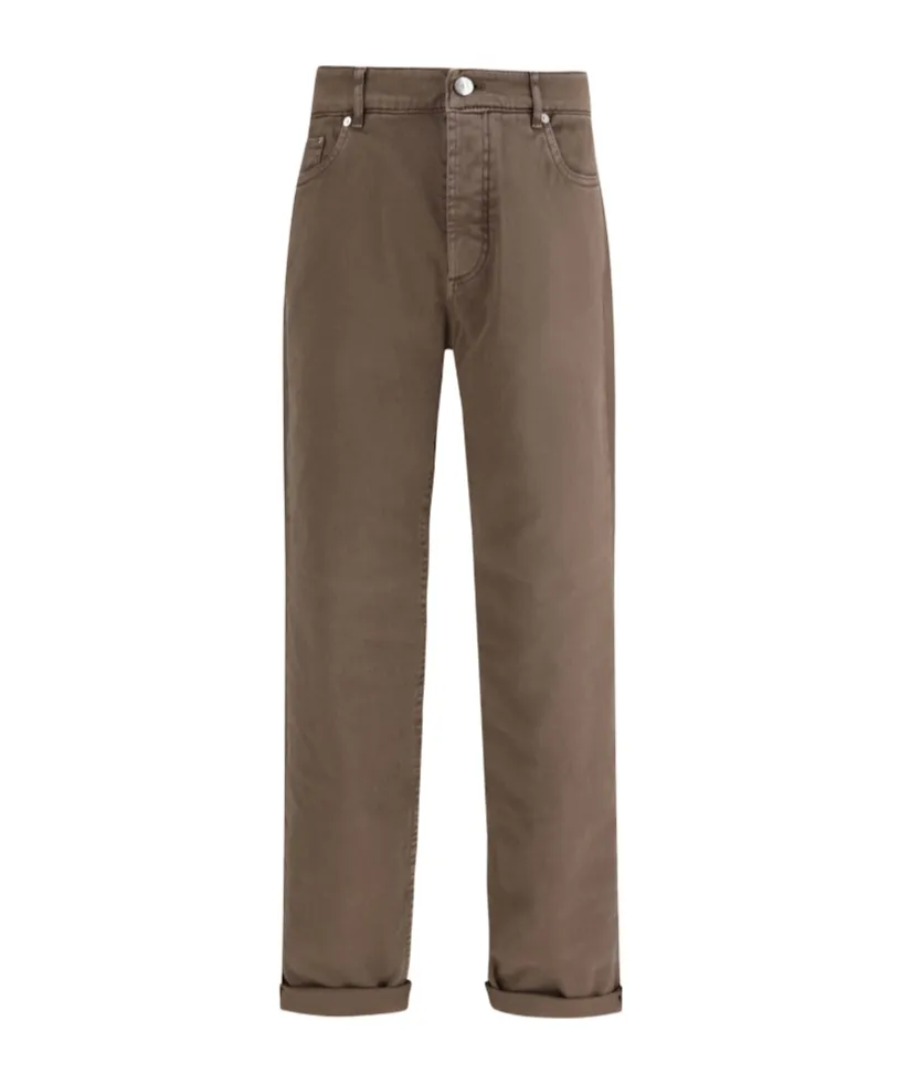 Brunello Cucinelli Logo Patch Straight-Leg Jeans