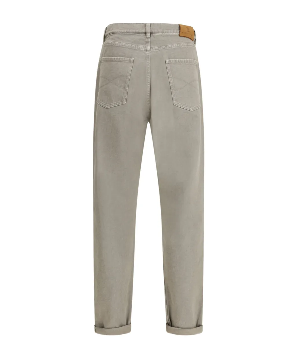 Brunello Cucinelli Garment-Dyed Iconic Fit Five-Pocket Trousers
