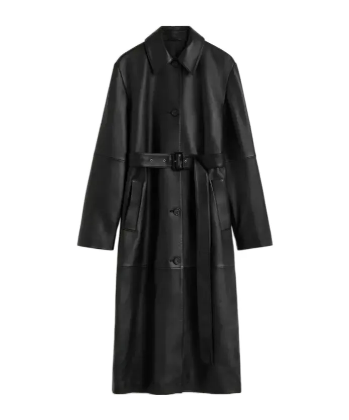 Belted Leather Coat