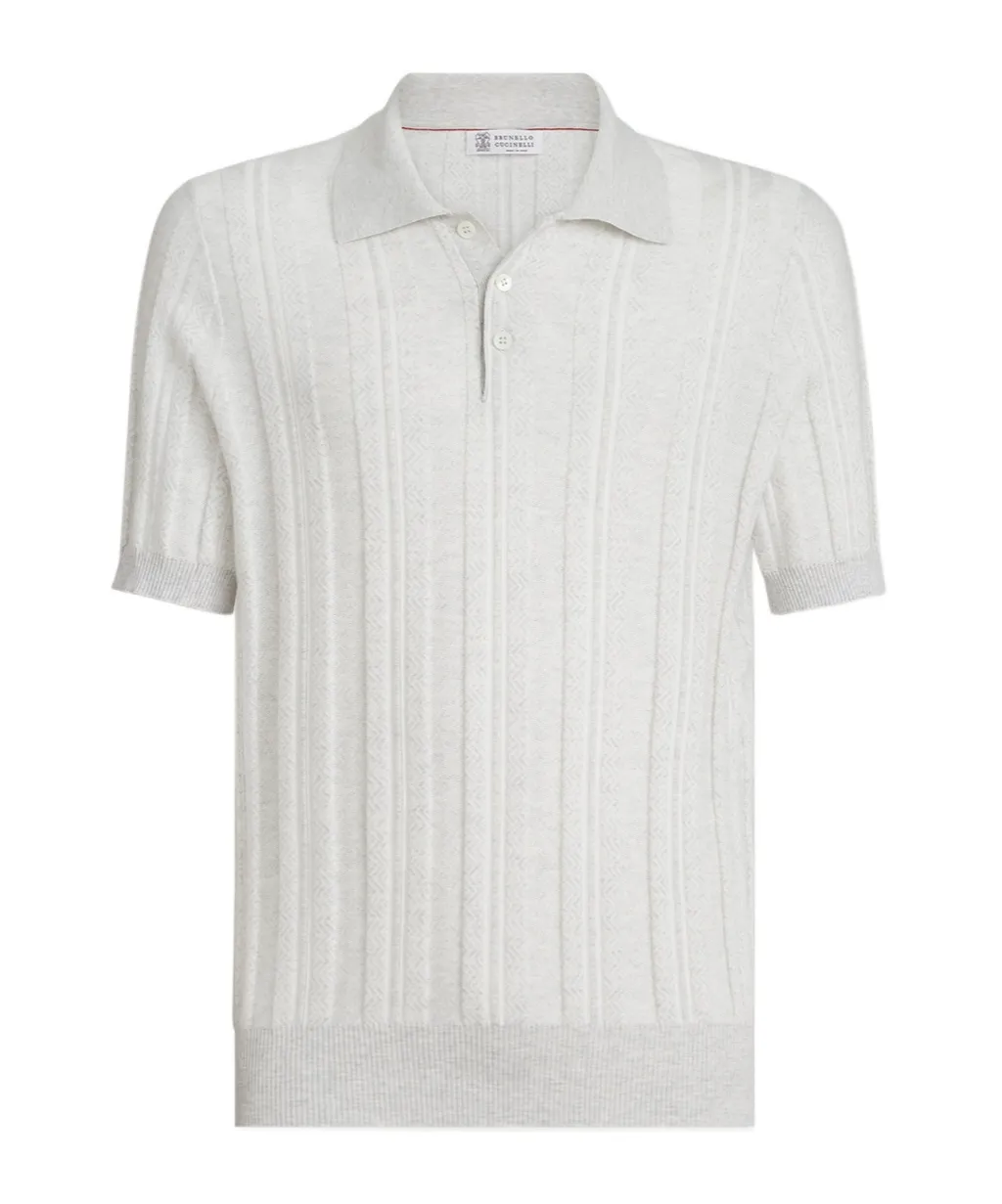 Button-Fastening Short-Sleeve Polo Shirt