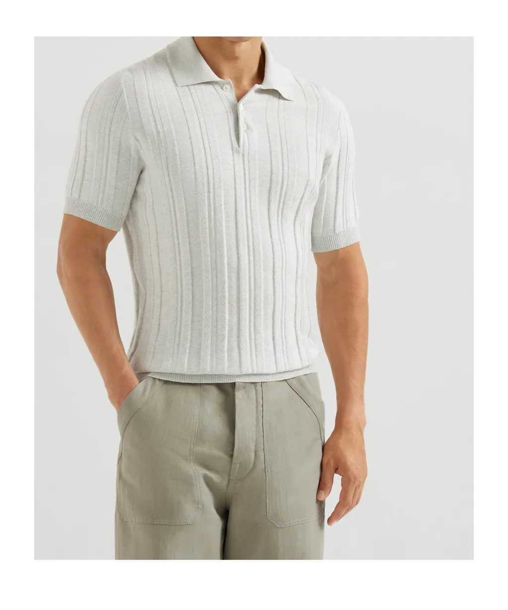 Button-Fastening Short-Sleeve Polo Shirt