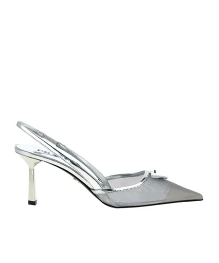Prada Mesh-Panelled Slingback Pumps