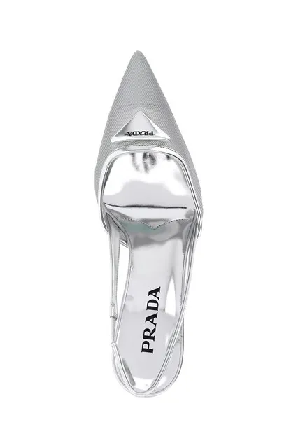 Prada Mesh-Panelled Slingback Pumps
