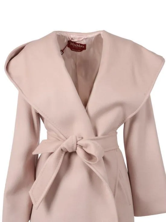Max Mara Studio Newmang Belted Hooded Coat